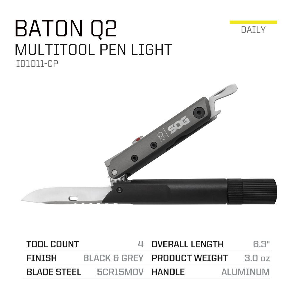 SOG BATON Q2 4 in 1 Multi-Tool - đánh giá và giá Edc Carry Knife